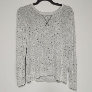 Philosophy Gray And Black Stars Crewneck Sweater